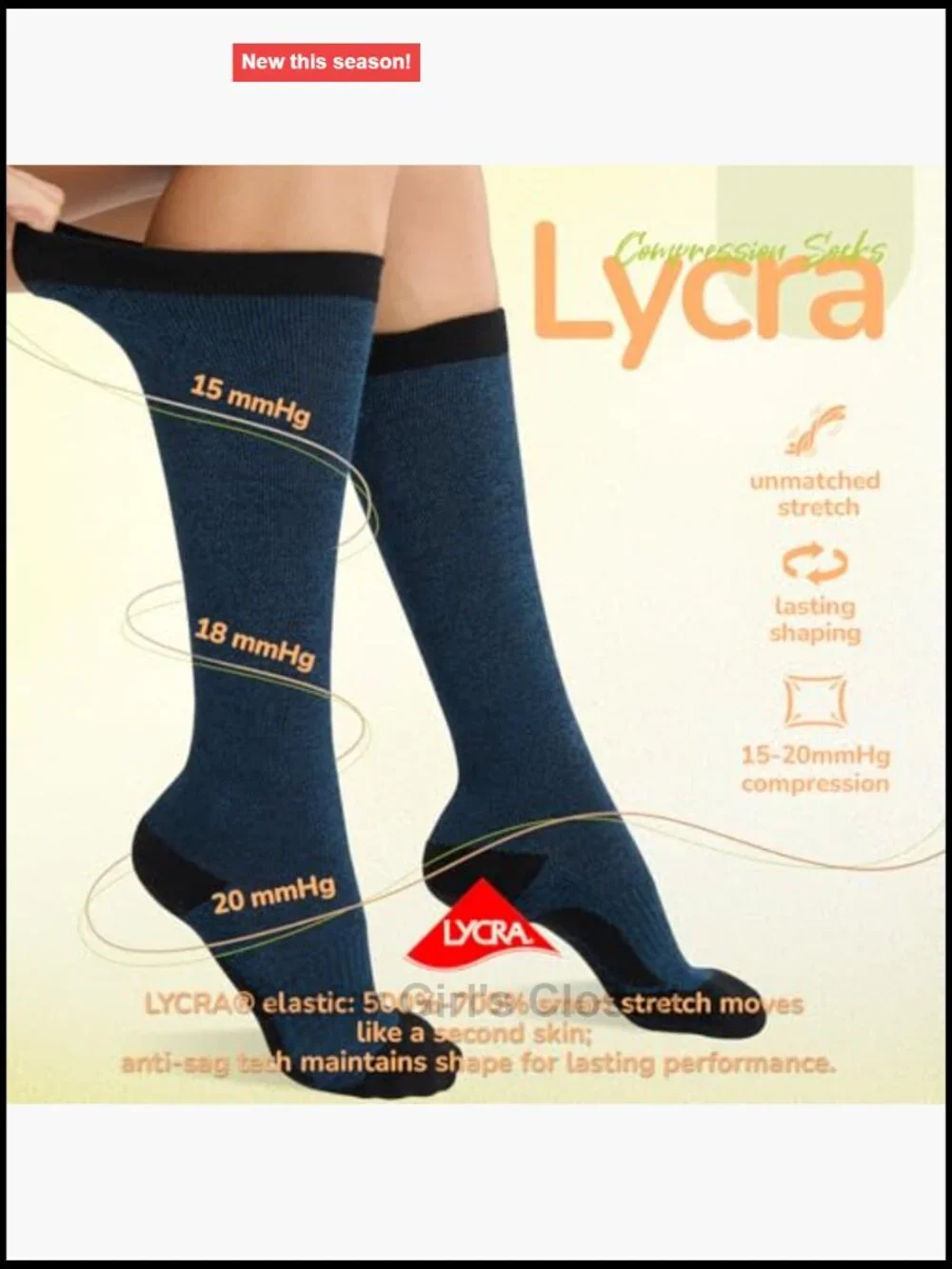 Unisex Merino Wool Compression Socks 15-20 mmHg for Travel